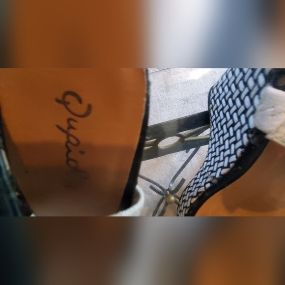 Women's Black and White Platform Wedges - Picture 7 of 9